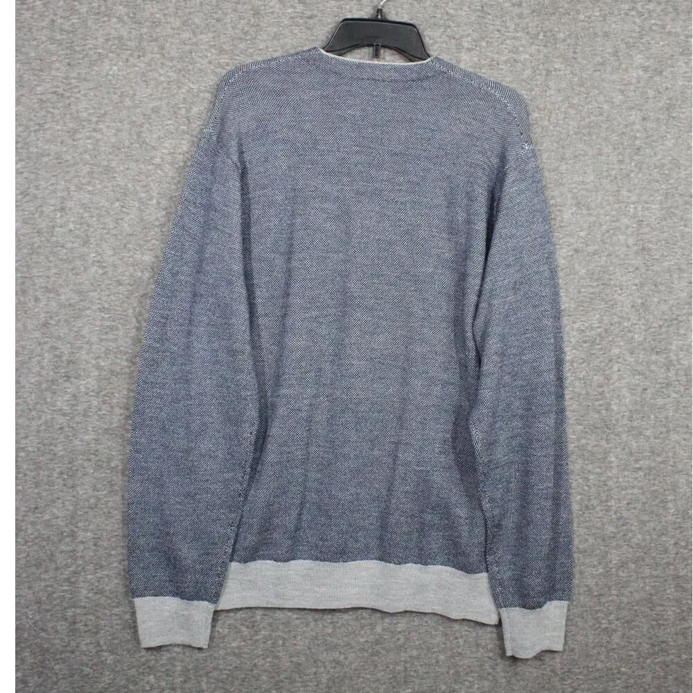 Bonobos Cardigan XL Blue Gray Stretch Extra Fine Merino Wool Button Pockets NEW
